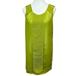 Kenneth Cole Flat Pleats Design Dress Green